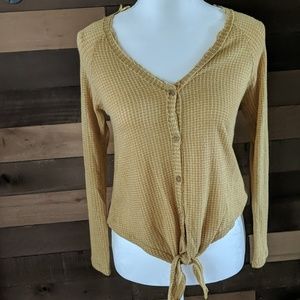 Nwt front tie long sleeve shirt  xs